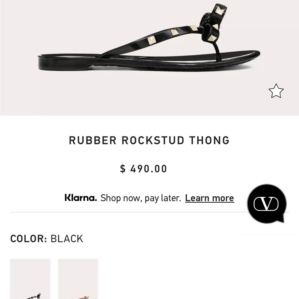 VALENTINO RUBBER ROCKSTUD THONG - Picture 7 of 8